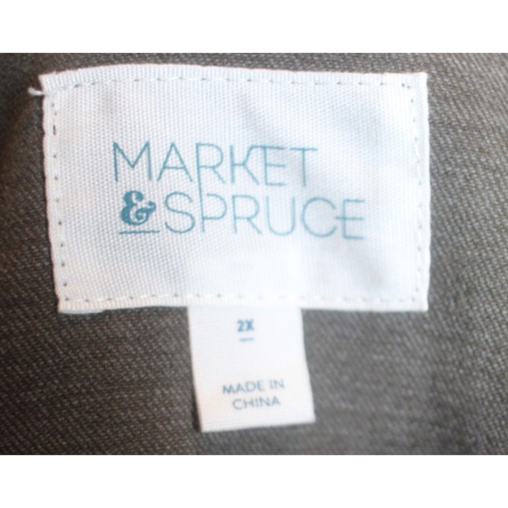Market & Spruce Women's XXL Olive Green Stretch Denim Jean Jacket - Picture 4 of 7